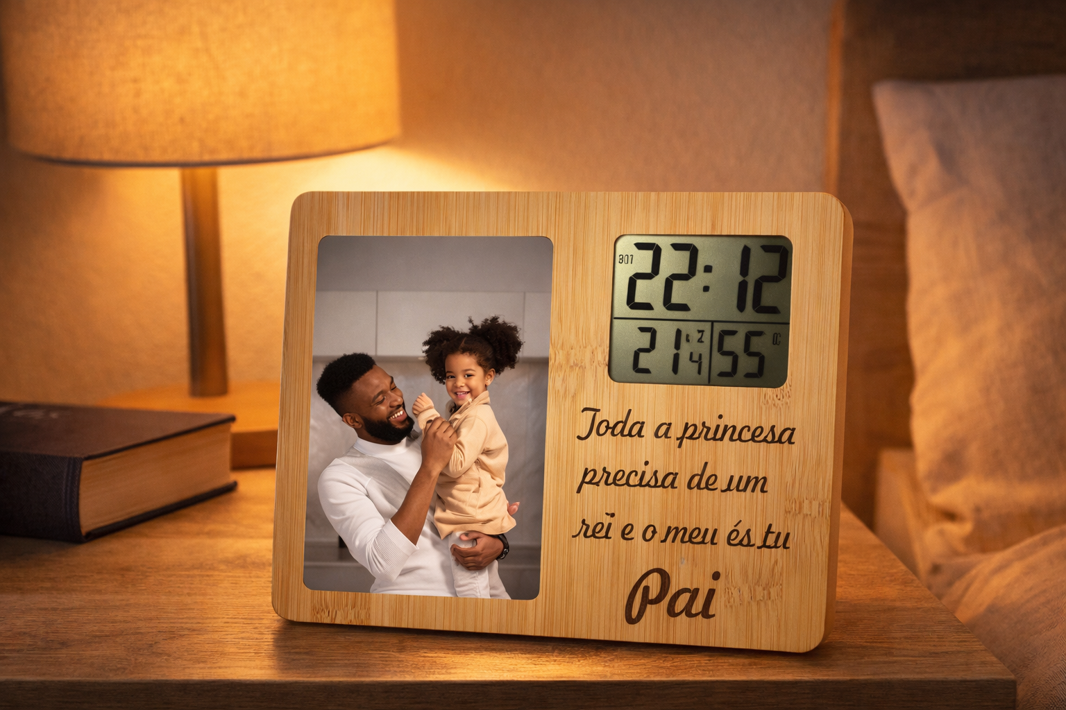 Estação Meteorológica Porta-Retratos em Bambu – O Presente Ideal para o Dia do Pai!
