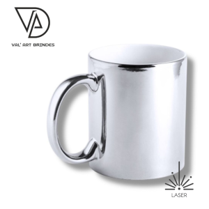 Caneca metalizada Prateada Revenda