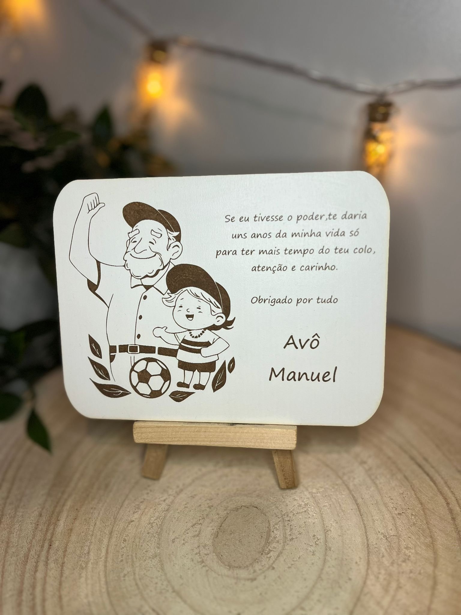 Quadro Personalizado em MDF Gravado a Laser para o Dia dos Avós