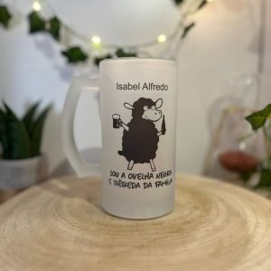 Caneca de Cerveja de Vidro Fosco Personalizável - Estilo e Exclusividade