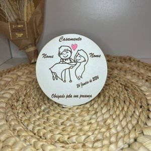 Íman Personalizável de Lembrança de Casamento – Amor que Fica para Sempre