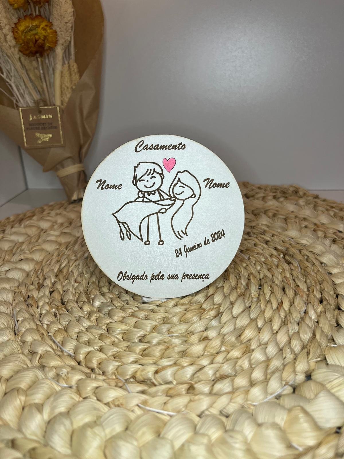 Íman Personalizável de Lembrança de Casamento – Amor que Fica para Sempre