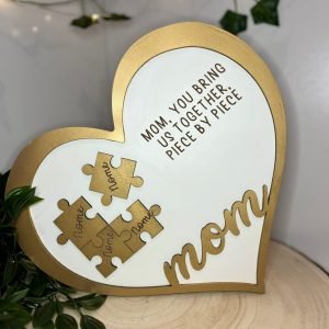 Coração Dia da Mãe em MDF Lacado Personalizado