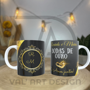 💍✨ Caneca Personalizada – Bodas de Ouro ✨💍