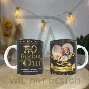 👵👴 Caneca Bodas de Ouro – Homenagem com Amor 💛