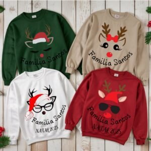 Sweatshirts de Natal Personalizadas Família – “Família  Natal 2025”