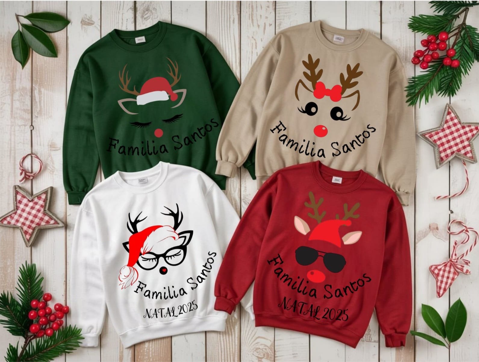 Sweatshirts de Natal Personalizadas Família – “Família Natal 2025”