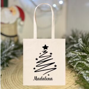 Saco de Natal Personalizado “Árvore Minimalista” – 100% Algodão