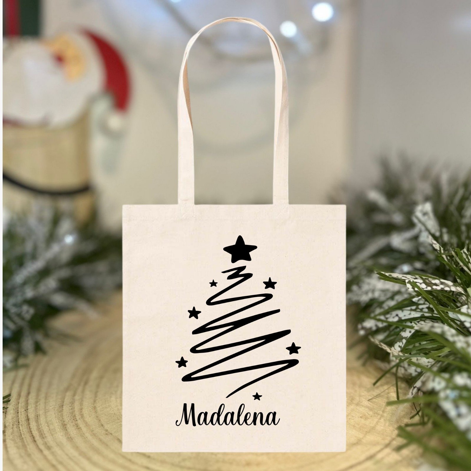 Saco de Natal Personalizado “Árvore Minimalista” – 100% Algodão