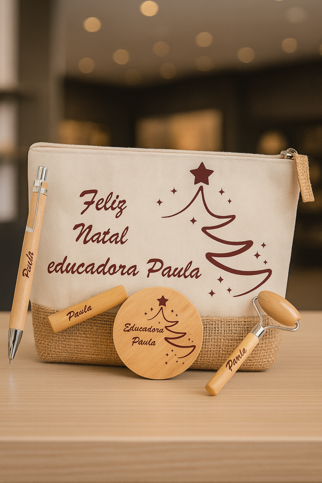 🎁 Conjunto Personalizado em Bambu – Presente Especial para Profissionais de Educação