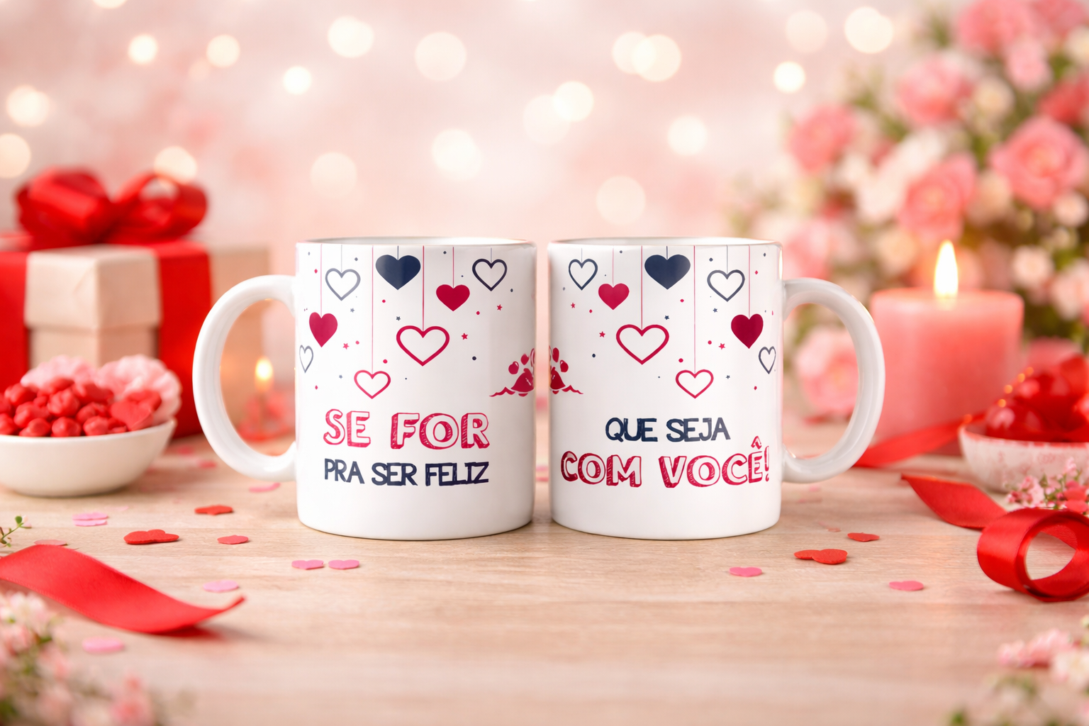 Caneca Dia dos Namorados “Se For Pra Ser Feliz, Que Seja Com Você”