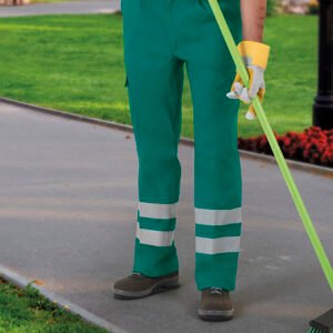 Calças de Trabalho (Drill) Multibolsos de Visibilidade Aumentada – Sarja Resistente EPI Cat. II