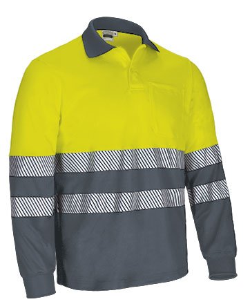 Polo (Albury) Bicolor de Alta Visibilidade com Manga Comprida e Bolso - EPI de Categoria ll - Image 3