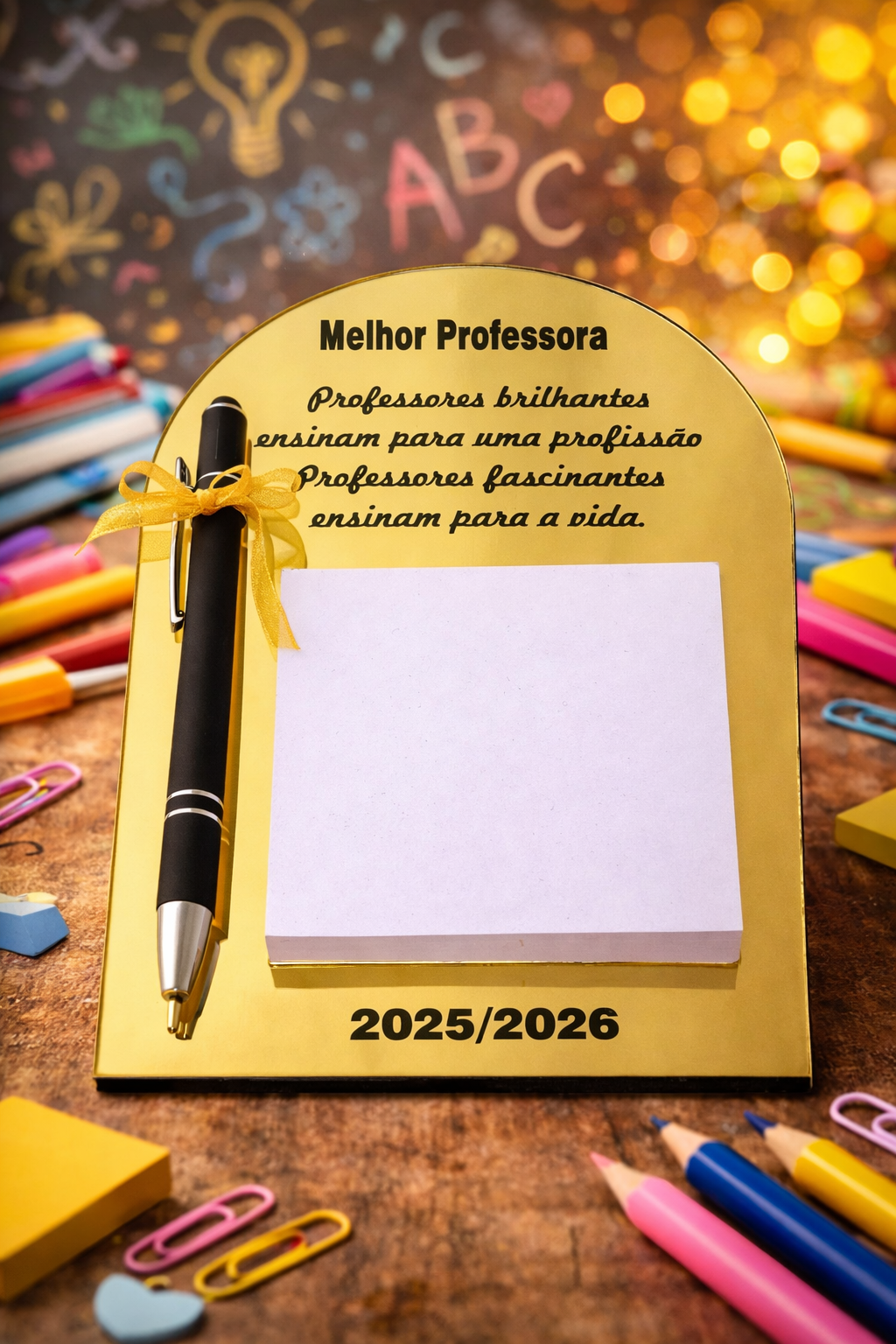 ✨🍎 Bloco de Notas Personalizado “Melhor Professora” – Ano Letivo 2025/2026