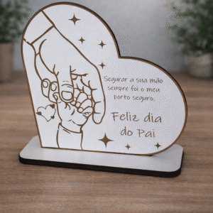 💙 Coração Decorativo em Madeira “Feliz Dia do Pai”