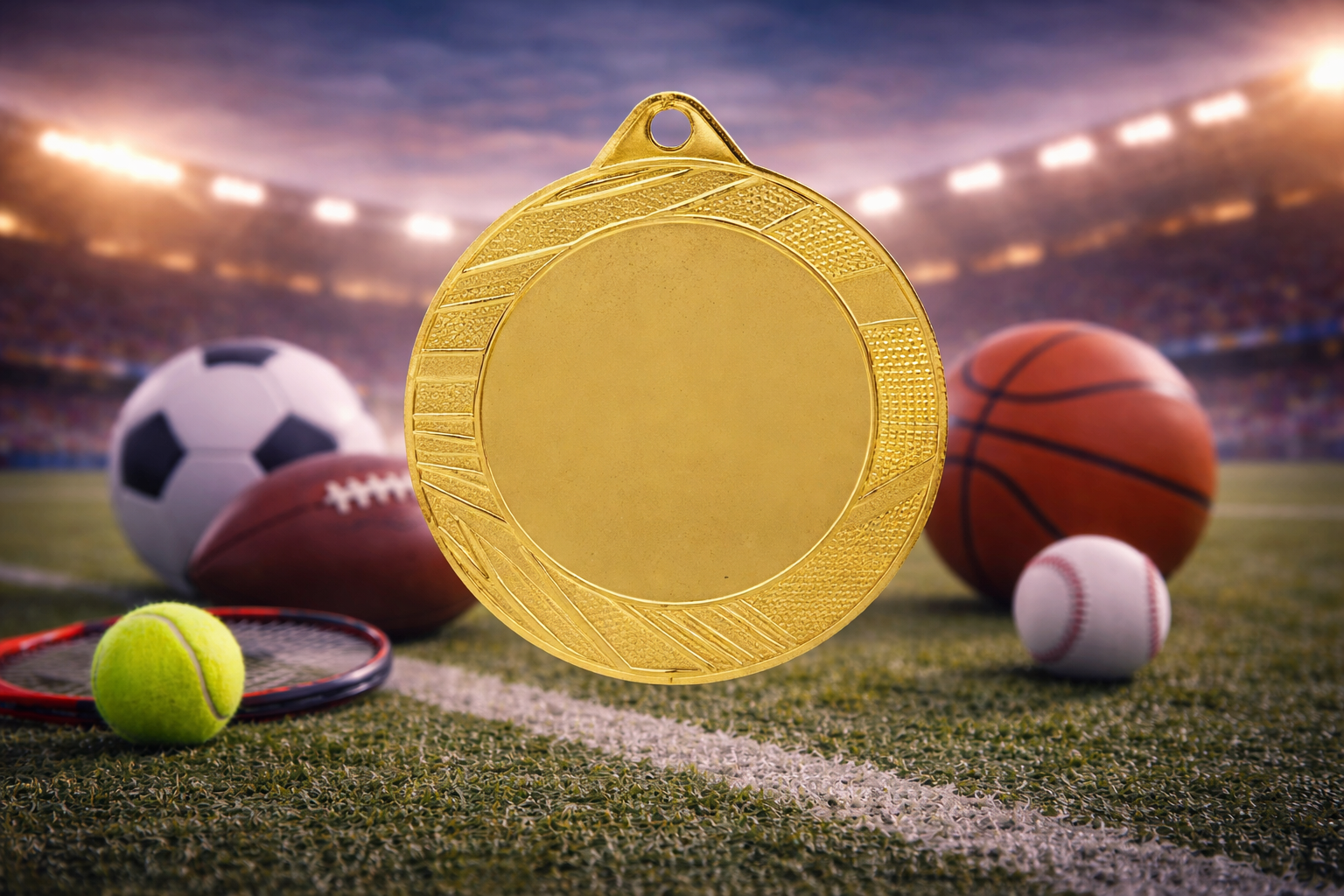 Medalha Clássica Texturizada 50 mm - Ouro / Prata / Bronze